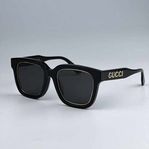 NEW Gucci GG1136SA 001 Black/Gold Grey Square Women Sunglasses GG 1136SA - Picture 8 of 14